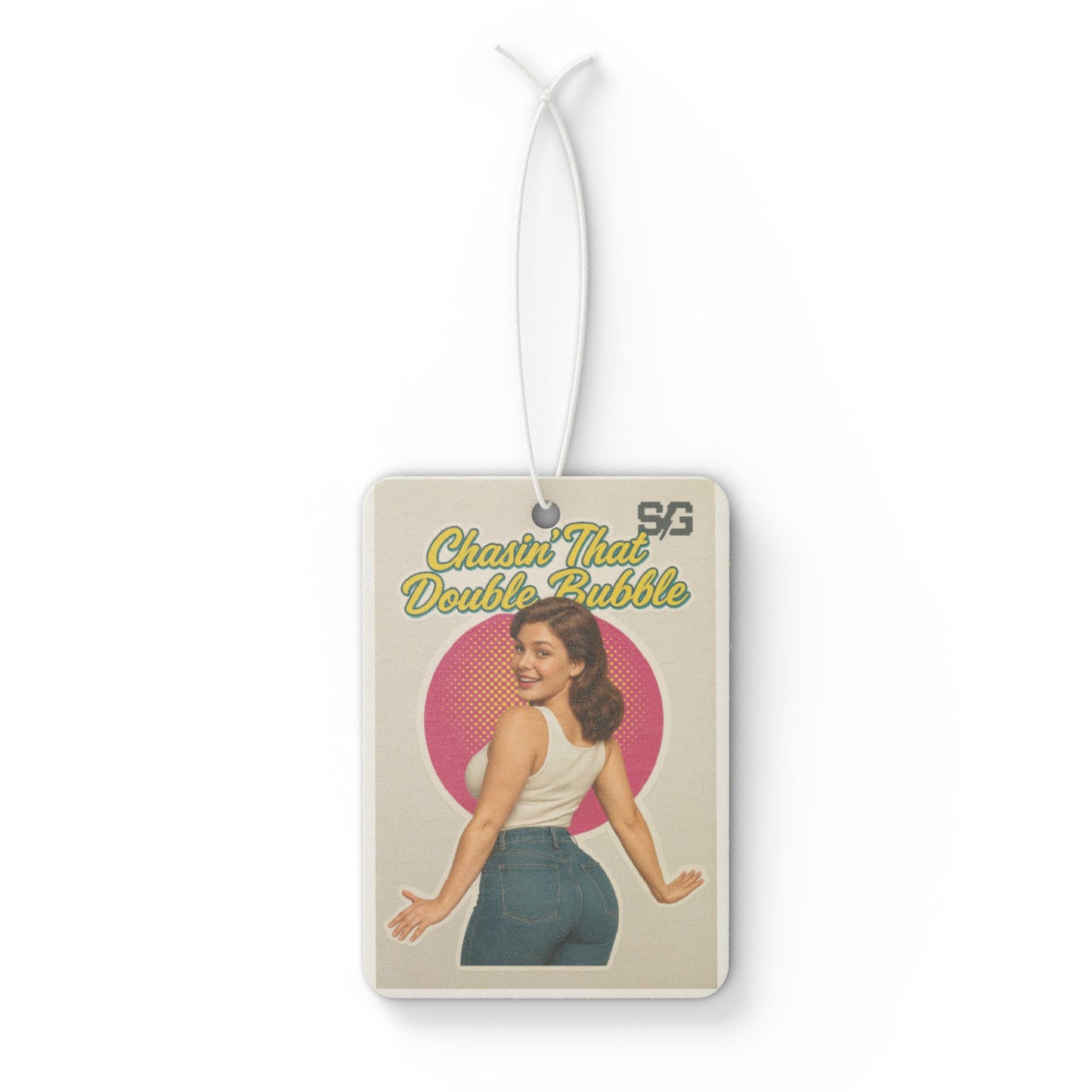 Retro Car Air Freshener - 'Chasin' That Double Bubble'