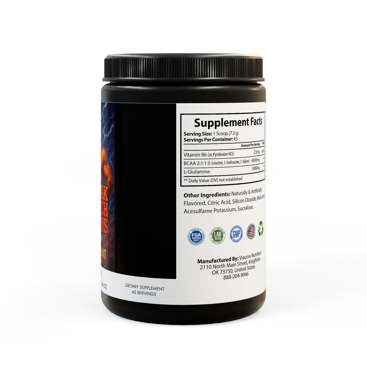 Big Oak Branch Chain's BCAA Supplement, Watermelon (325g, 11.46oz, 45 servings)