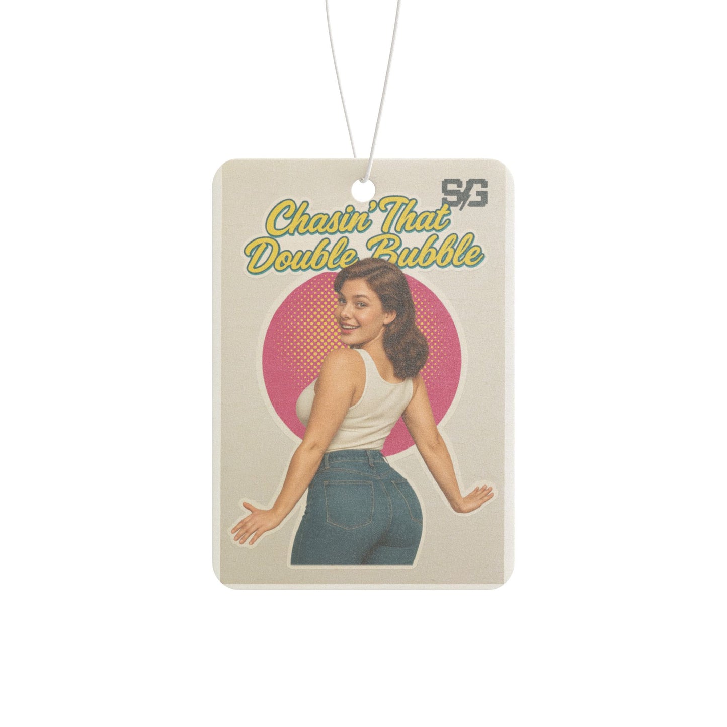 Retro Car Air Freshener - 'Chasin' That Double Bubble'
