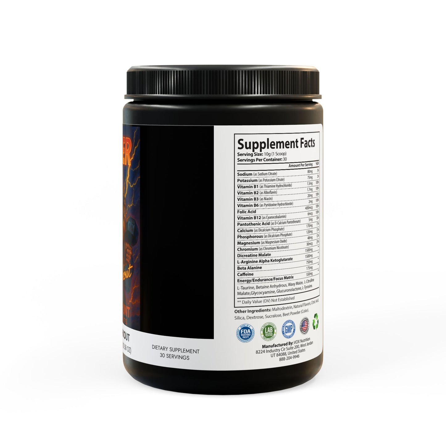 Rager Pre-Workout Supplement, Watermelon (300g, 10.58oz)