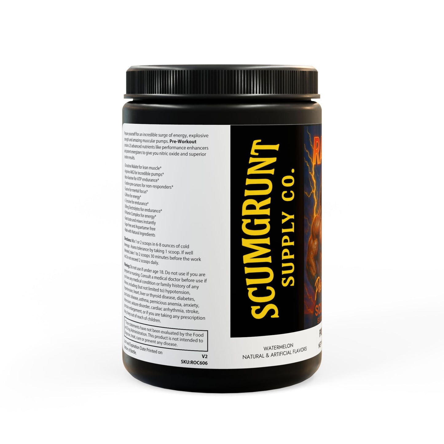 Rager Pre-Workout Supplement, Watermelon (300g, 10.58oz)