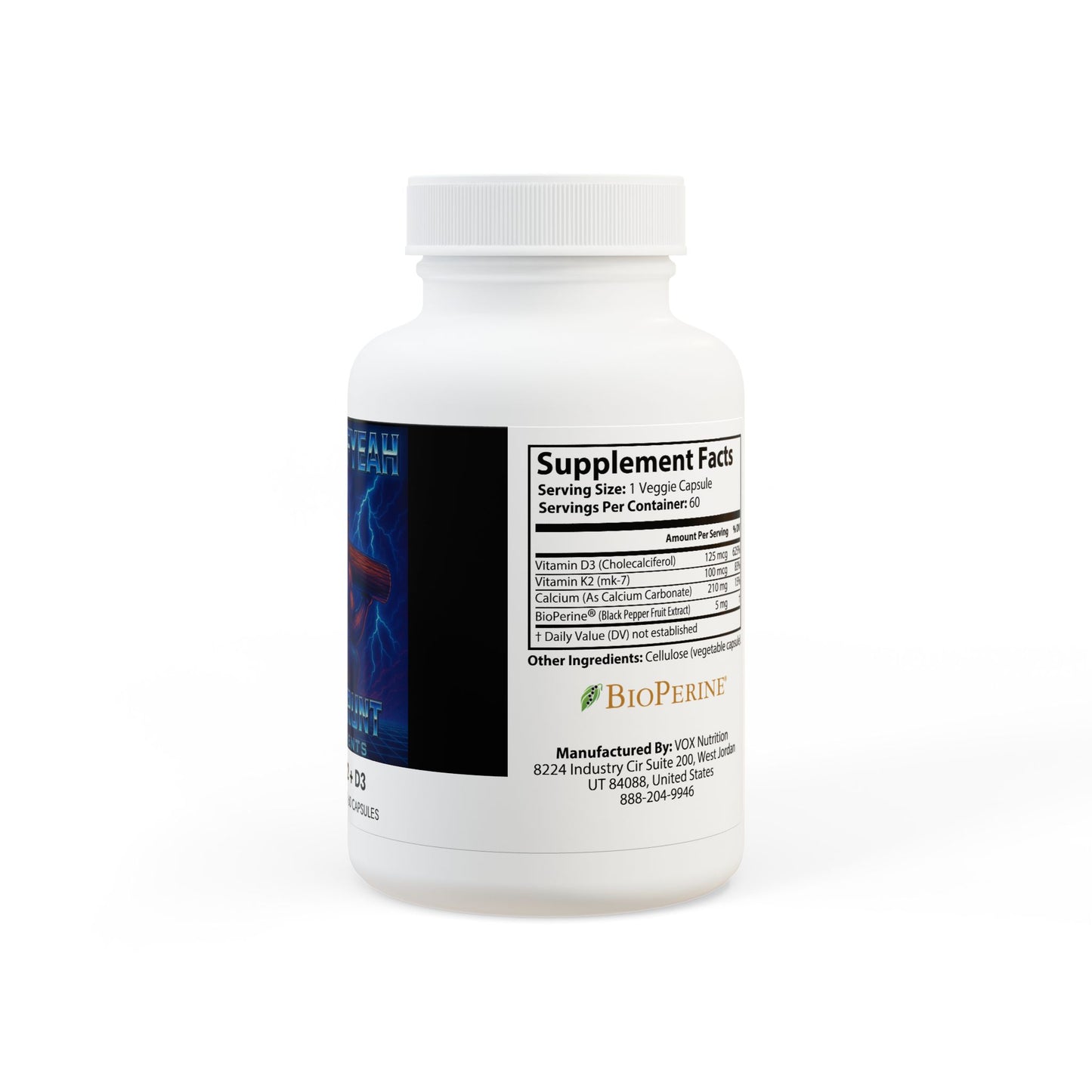 Vitamin K2 + D3 Supplement (60 Capsules)