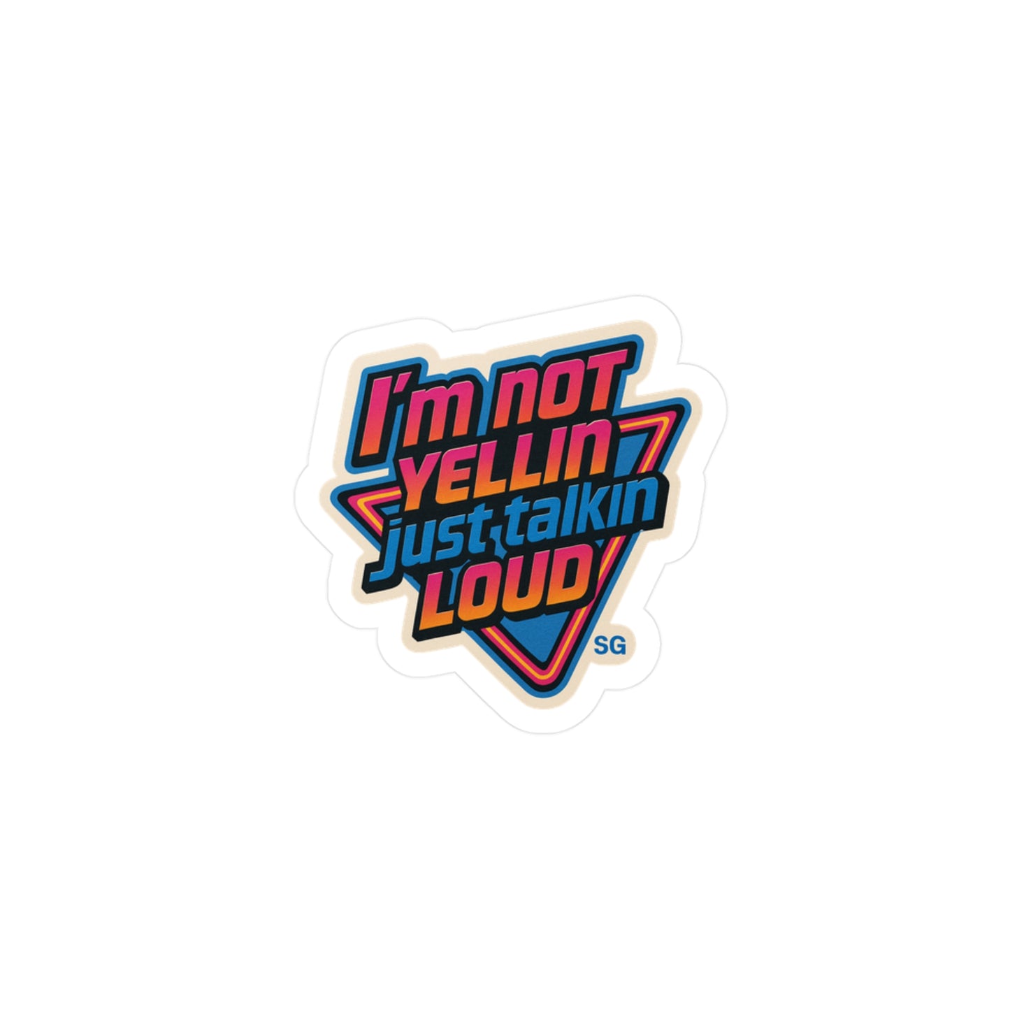 I'm Not Yellin, just talkin loud
